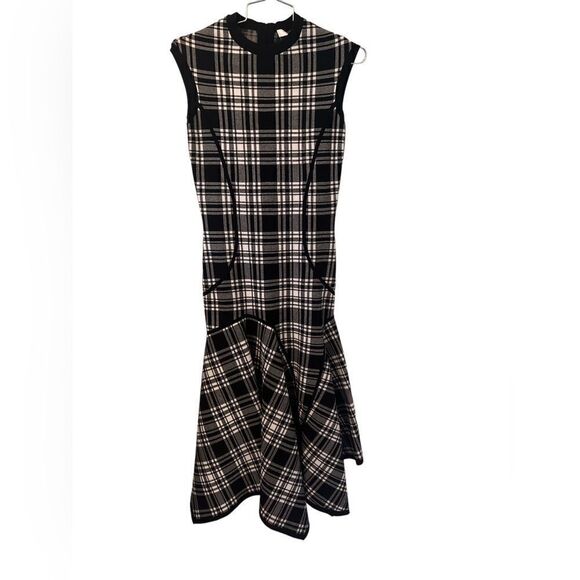 MICHAEL KORS COLLECTION Double-Knit Plaid Handkerchief Dress XS - Picture 3 of 9